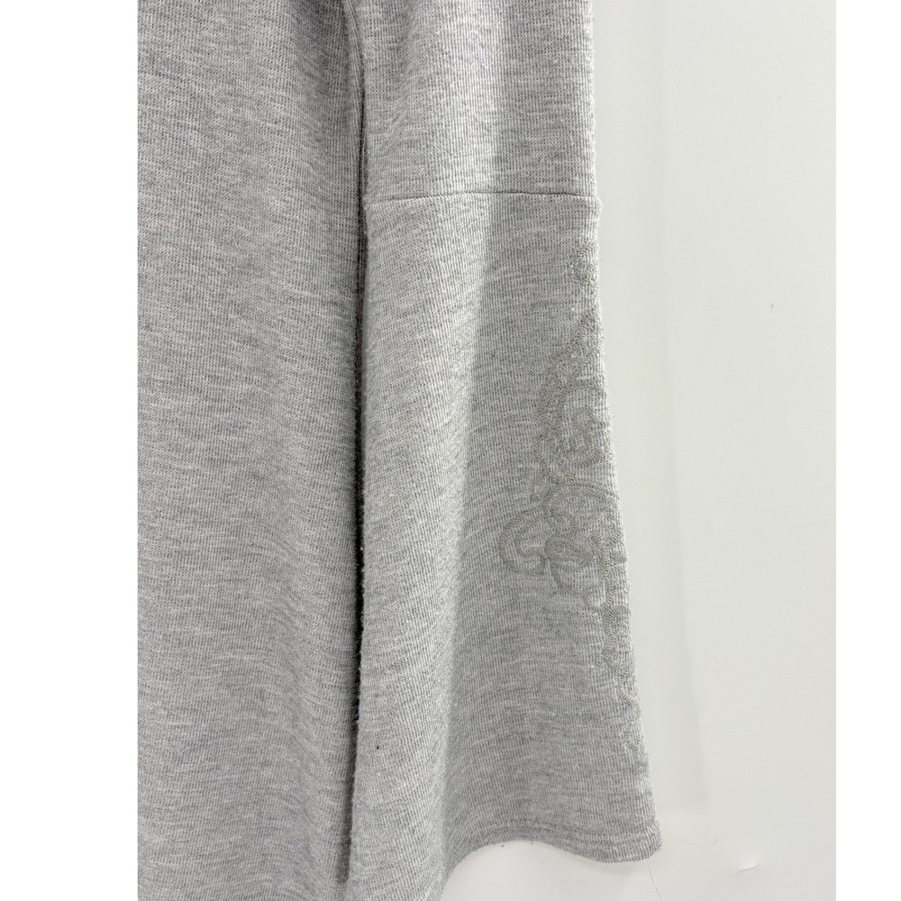 Alya Francescas Knit Bell Sleeve Embroidered Tunic Dress Medium Gray Mini Dress - Picture 8 of 12